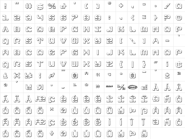 Vyper Shadow Regular font glyphpreview