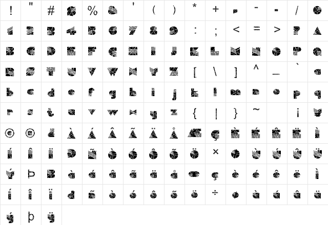FZ UNIQUE 11 CRACKED Normal font glyphpreview