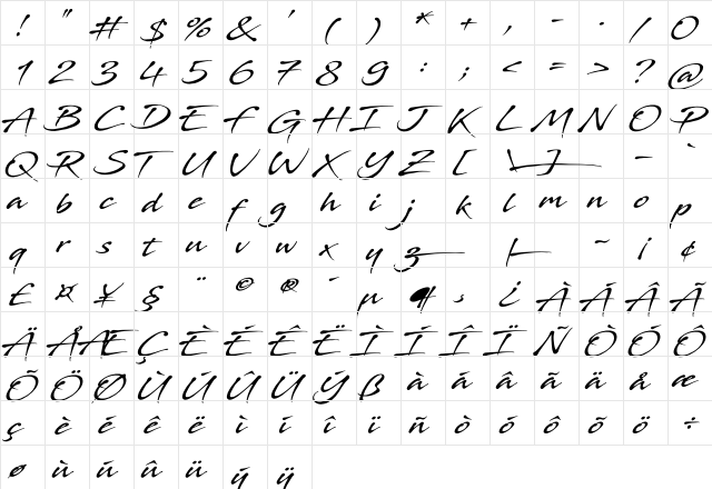 Stingray Regular font glyphpreview