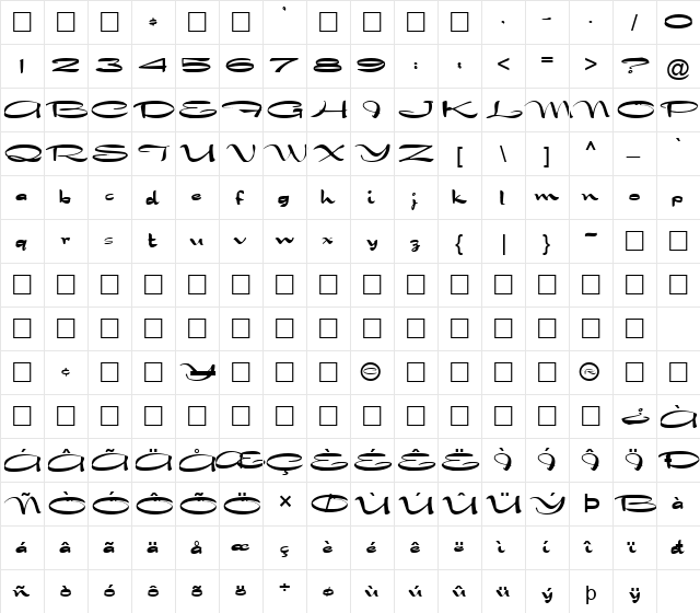 FZ JAZZY 30 Normal font glyphpreview