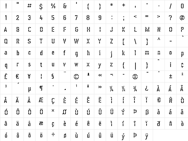 Offline-Regular Regular font glyphpreview