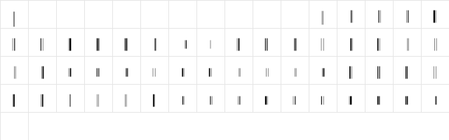 EanBwrP36xTt Normal font glyphpreview