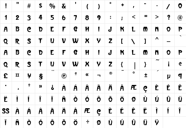 MetropolitainEF Regular font glyphpreview