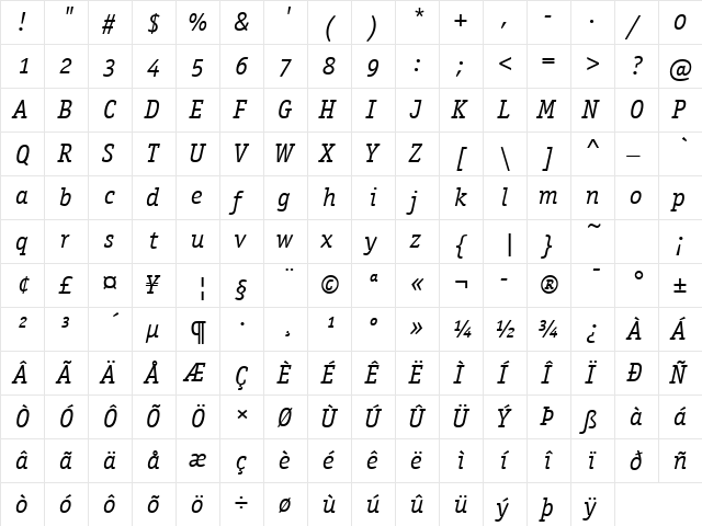 Officina Serif OS ITC TT BookIt font glyphpreview