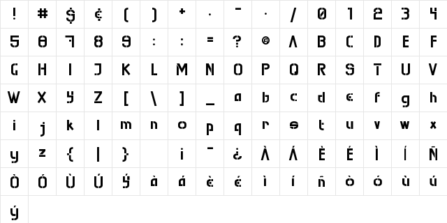 Mura-Knockout Regular font glyphpreview