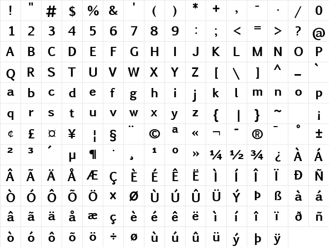 Pigiarniq Bold font glyphpreview