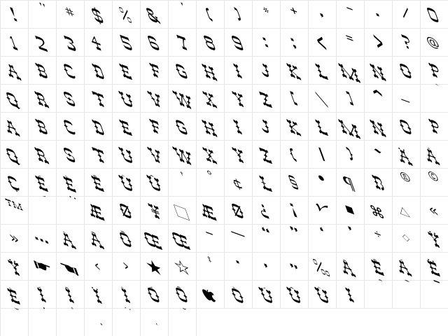 ENGA9020 Normal font glyphpreview