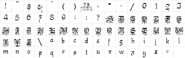 Kelly Ann Gothic font glyphpreview