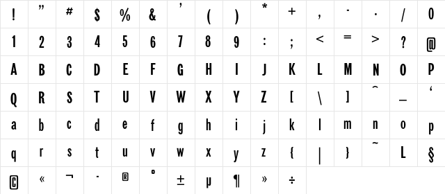 NewspaperSansC Regular font glyphpreview