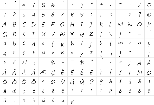 StarbabeHmk Regular font glyphpreview
