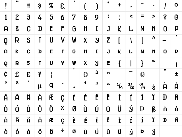 Fitzgerald Black Regular font glyphpreview