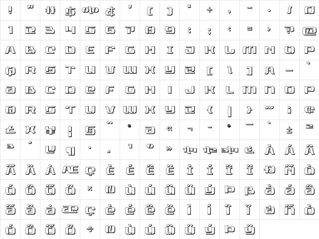 Range Paladin 3D Regular font glyphpreview