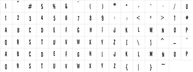 Stereofidelic Regular font glyphpreview