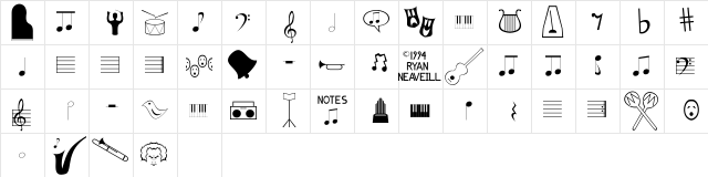 Music Fun Regular font glyphpreview