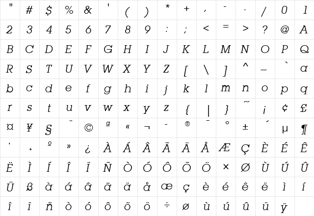 LubalinGraphITC Italic font glyphpreview