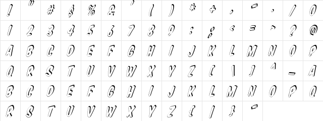 VTCSuperMarketSuperSale3DTilt Regular font glyphpreview