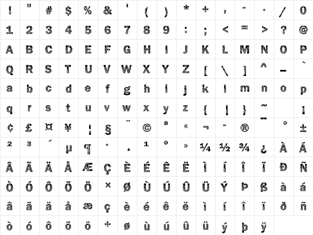 Franklin35 Becker Regular font glyphpreview