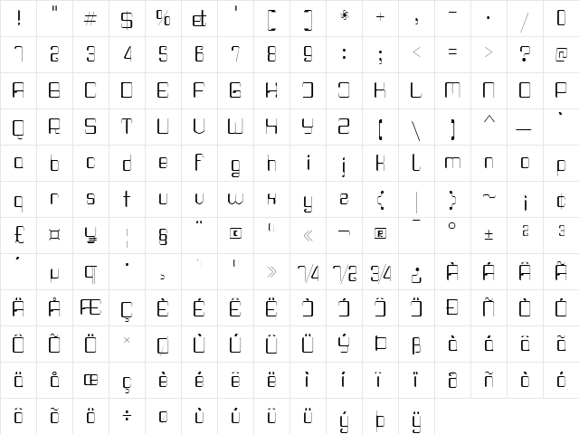 Haike  Thin SemCond Regular font glyphpreview