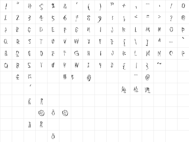 Muspi Merol Thgil Regular font glyphpreview