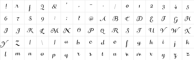 Di-Valzer Regular font glyphpreview