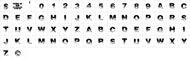 Scorched Earth Regular font glyphpreview