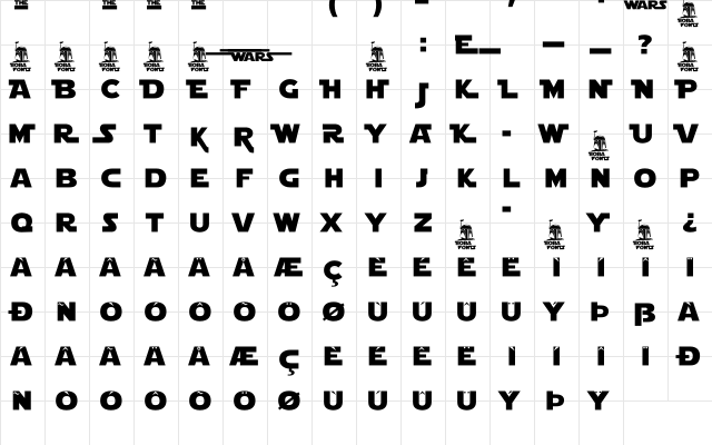 Star Jedi Logo DoubleLine2 Regular font glyphpreview