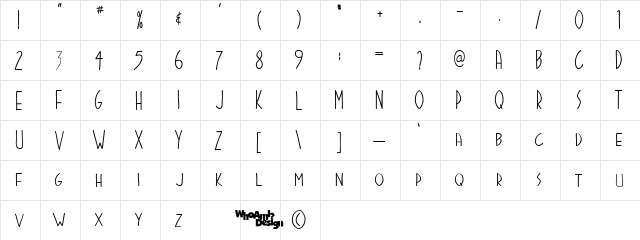 Stigmata Regular font glyphpreview