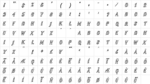 Emphasis .. Plain font glyphpreview