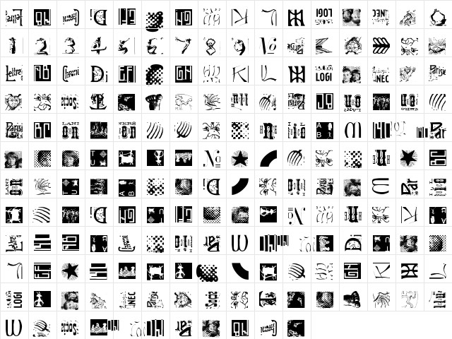 Typomolecule Regular font glyphpreview