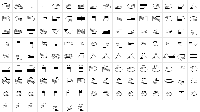 FZ UNIQUE 11 HOLLOW EX Normal font glyphpreview