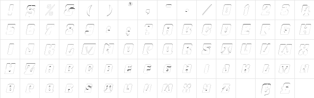 WavyOrnamentalOutline Oblique font glyphpreview