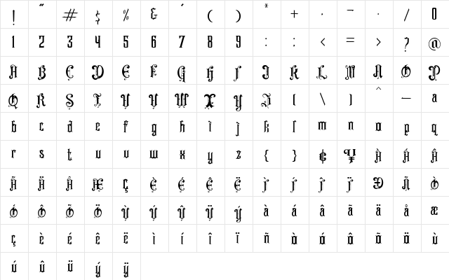 Dark power Regular font glyphpreview