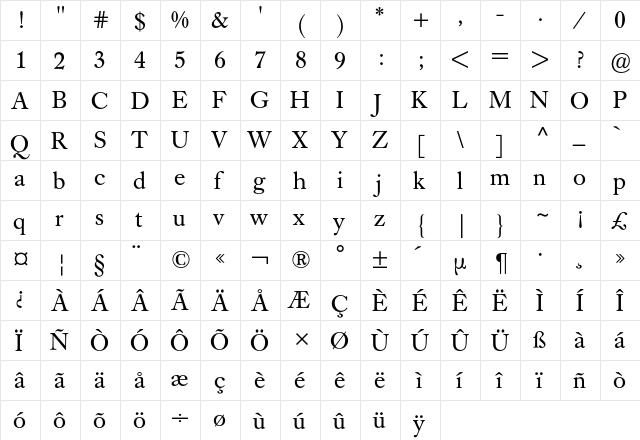 Caslon Buch BQ Regular font glyphpreview