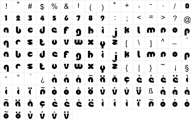 Fingerpop Regular font glyphpreview