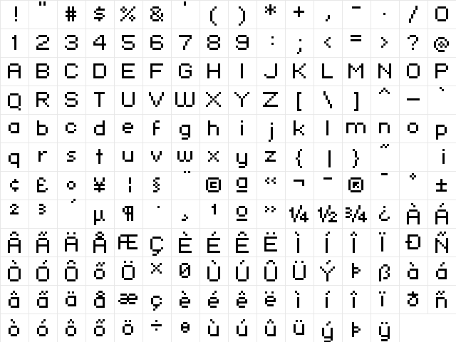 standard 07_54 Regular font glyphpreview