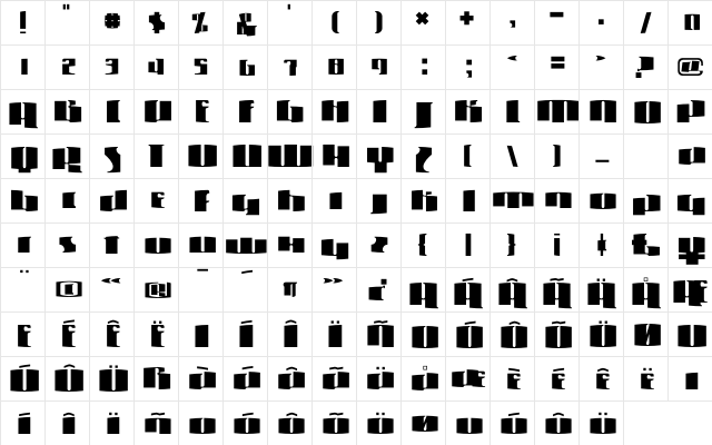 Metroline Regular font glyphpreview