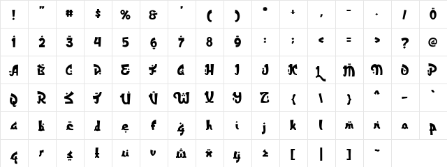 Rakhisa Regular font glyphpreview