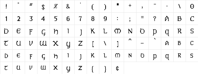 Eire Th Regular font glyphpreview