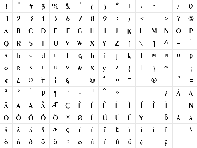 Overset Bold font glyphpreview
