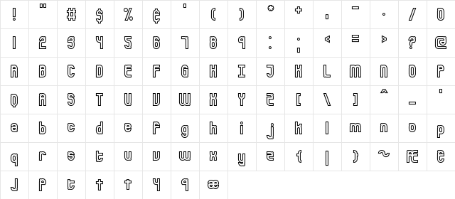 Bumped BRK Normal font glyphpreview