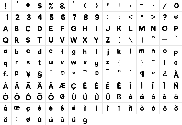 NorthBergen Regular font glyphpreview