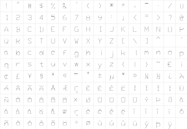 Monotxt Regular font glyphpreview
