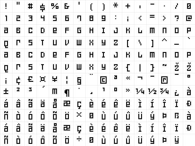 FFF Games Thin Regular font glyphpreview