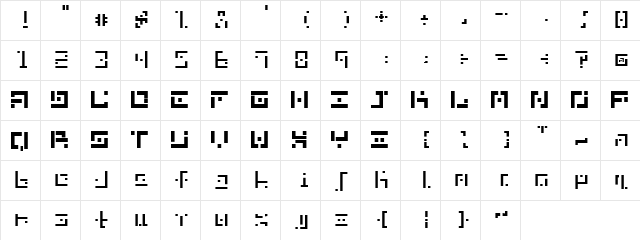 DBE-Nitrogen Regular font glyphpreview