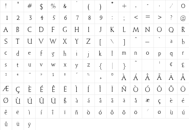 Elspeth Regular font glyphpreview