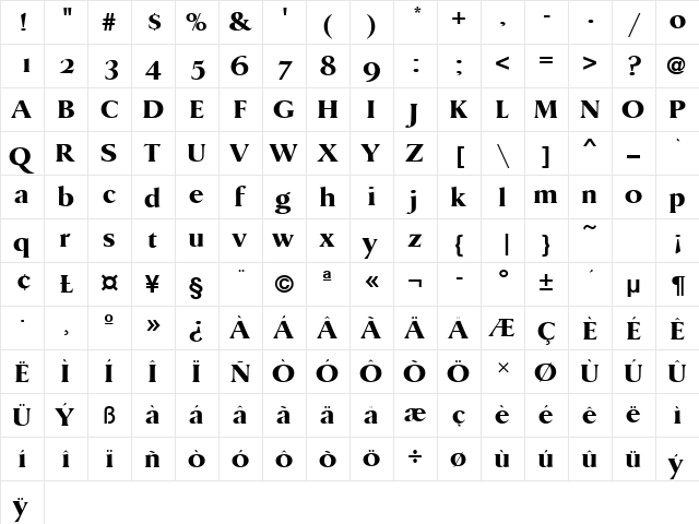 DanmarkURWTUlt Regular font glyphpreview