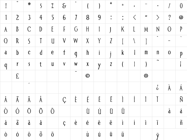 Allise Regular font glyphpreview