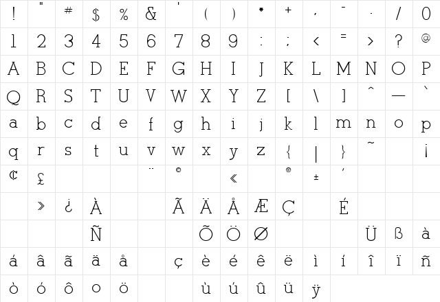 Stymie Regular font glyphpreview