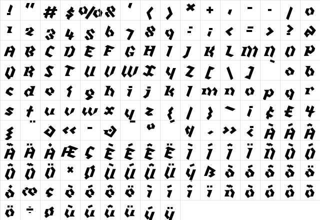 Klute Regular font glyphpreview