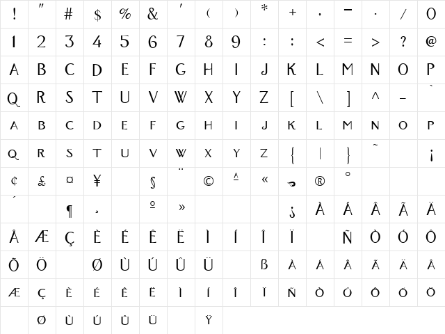 Fox Regular font glyphpreview